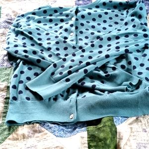 Lands end polka dot cardigan